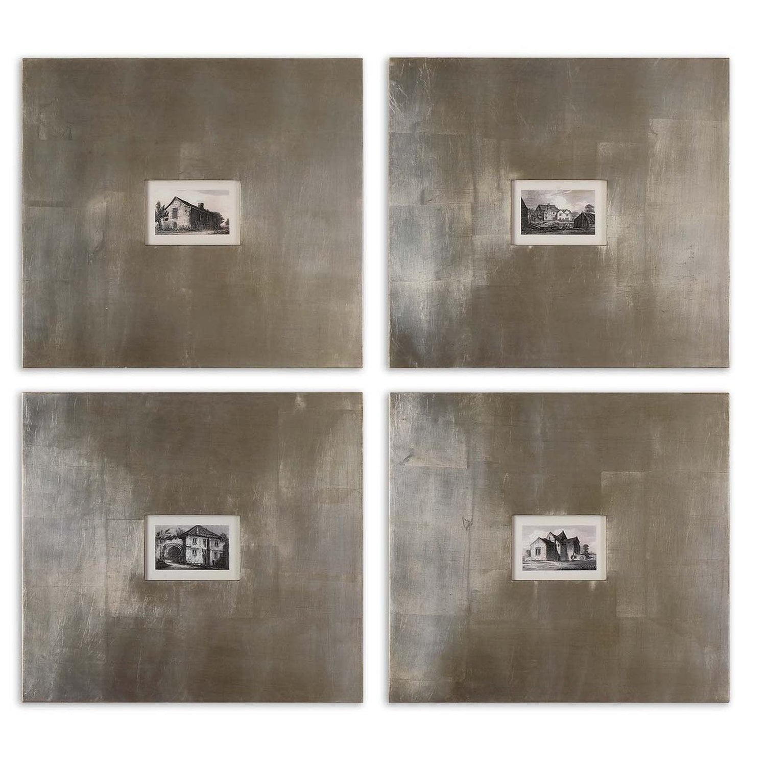 Uttermost Historical Buildings Framed Art - Set Of 4 - Home Elegance USA