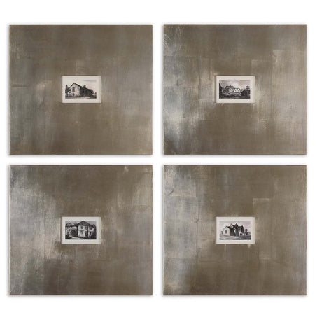 Uttermost Historical Buildings Framed Art - Set Of 4 - Home Elegance USA