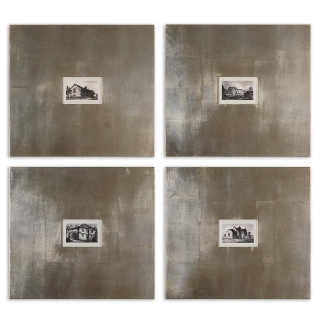 Uttermost Historical Buildings Framed Art - Set Of 4 - Home Elegance USA