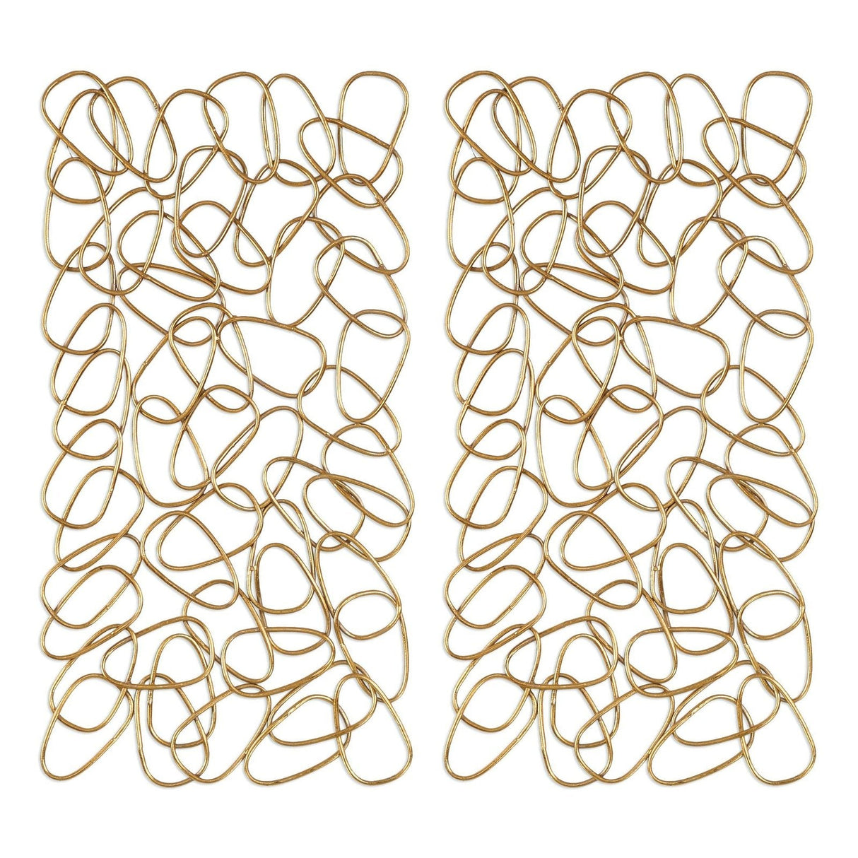 Uttermost In The Loop Gold Wall Art - Set Of 2 - Home Elegance USA