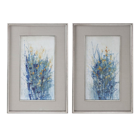 Uttermost Indigo Florals Framed Art - Set Of 2 - Home Elegance USA