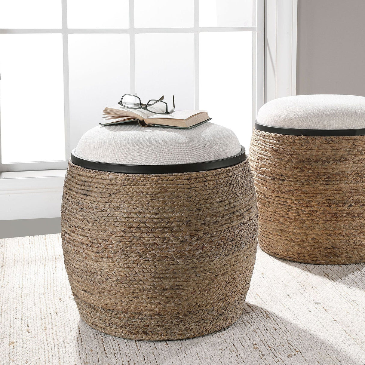 Uttermost Island Straw Accent Stool - Home Elegance USA