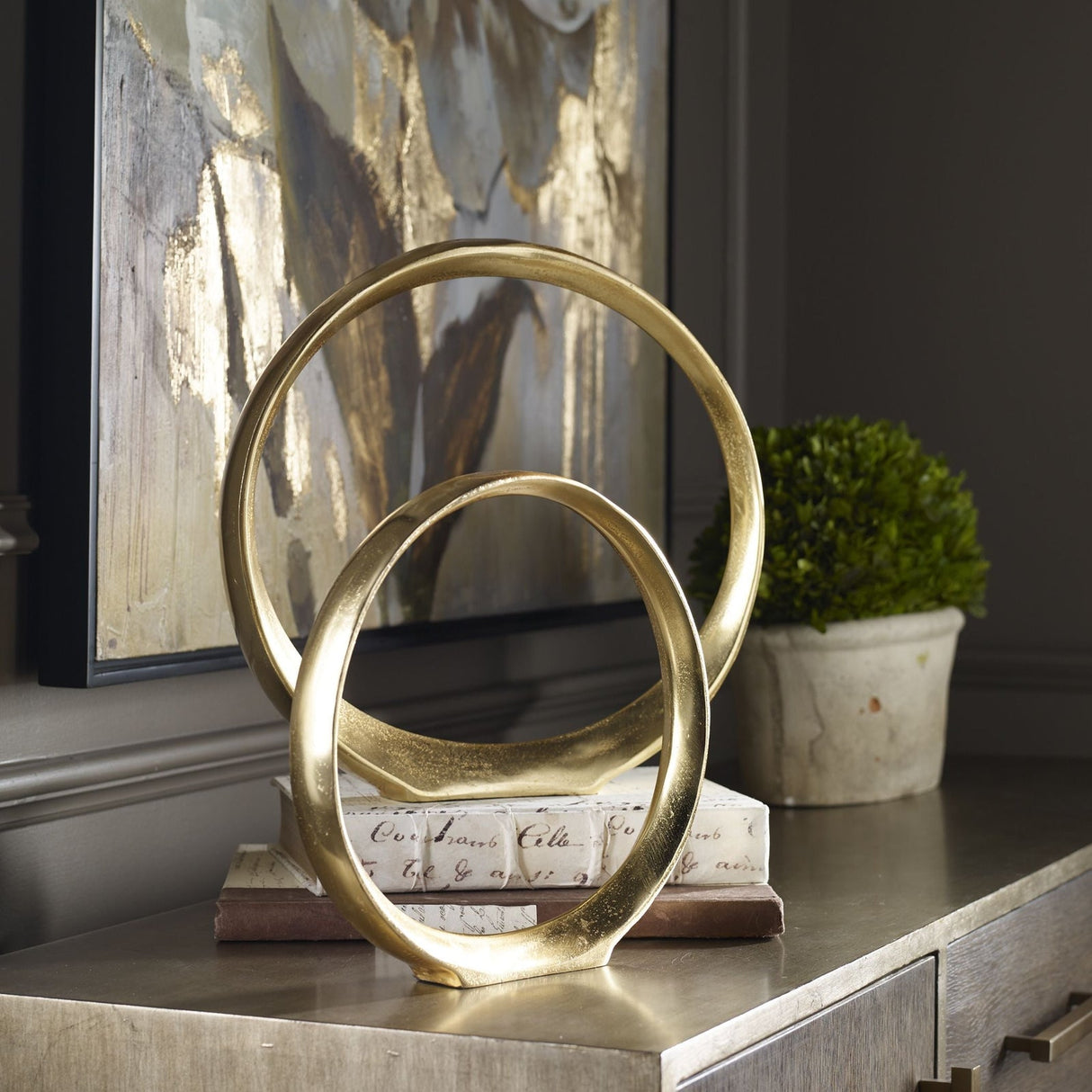 Uttermost Jimena Gold Ring Sculptures - Set Of 2 - Home Elegance USA