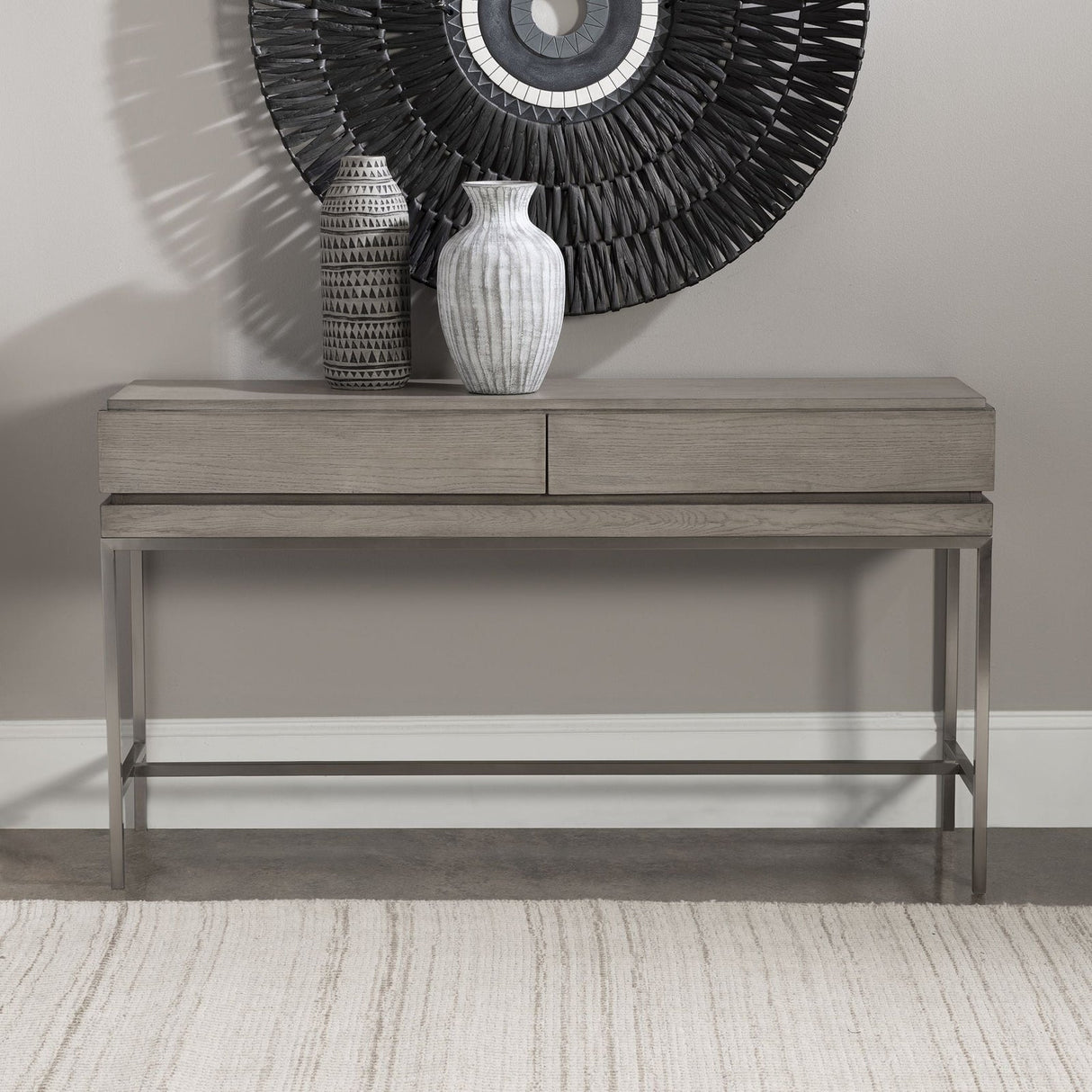 Uttermost Kamala Gray Oak Console Table - Home Elegance USA