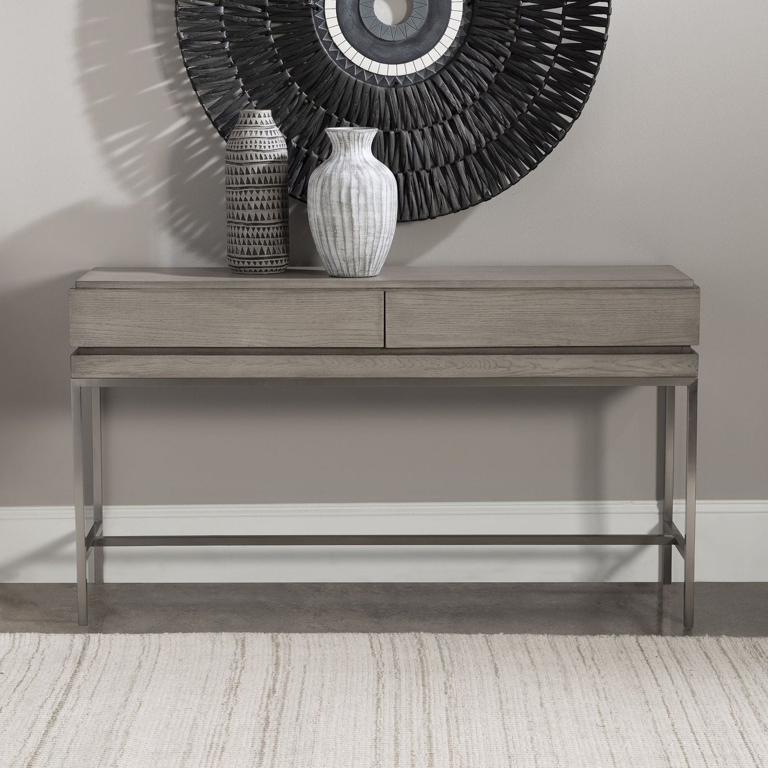 Uttermost Kamala Gray Oak Console Table - Home Elegance USA
