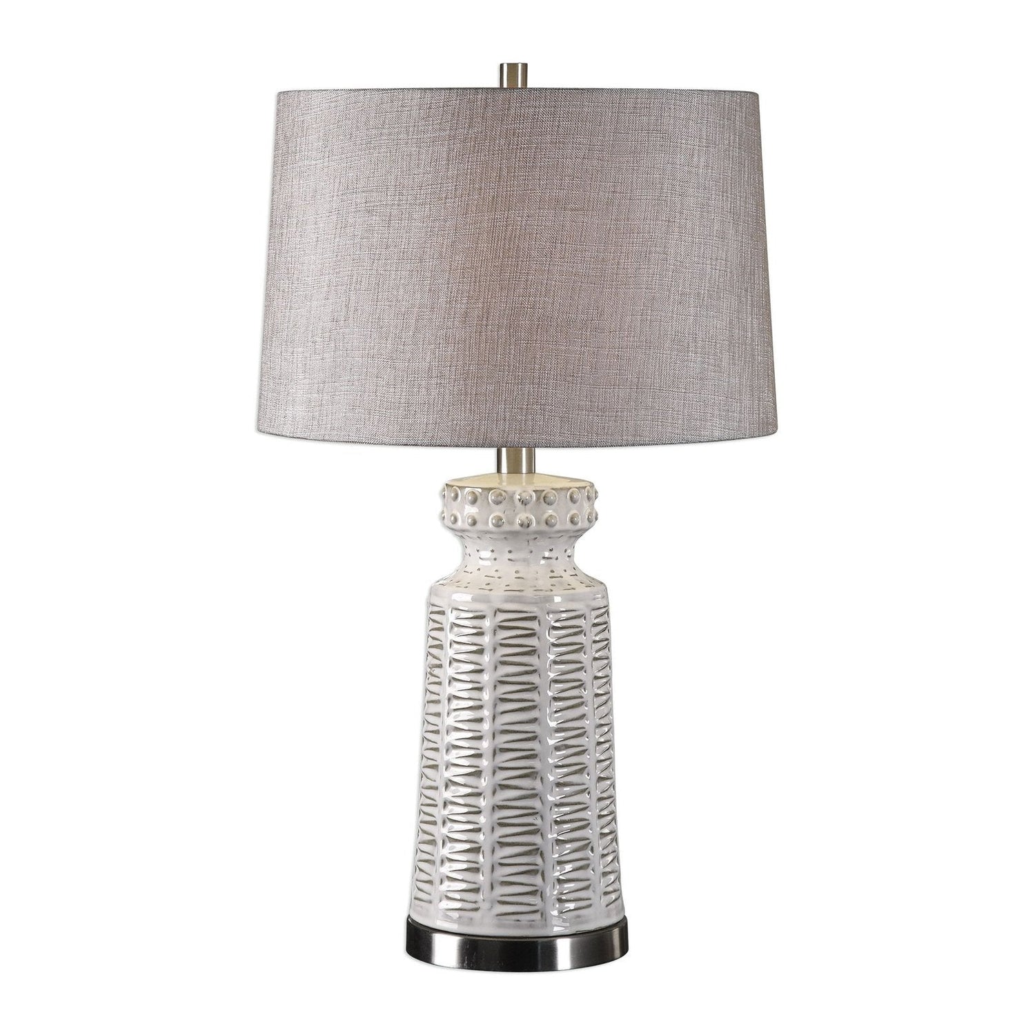 Uttermost Kansa Distressed White Table Lamp - Home Elegance USA