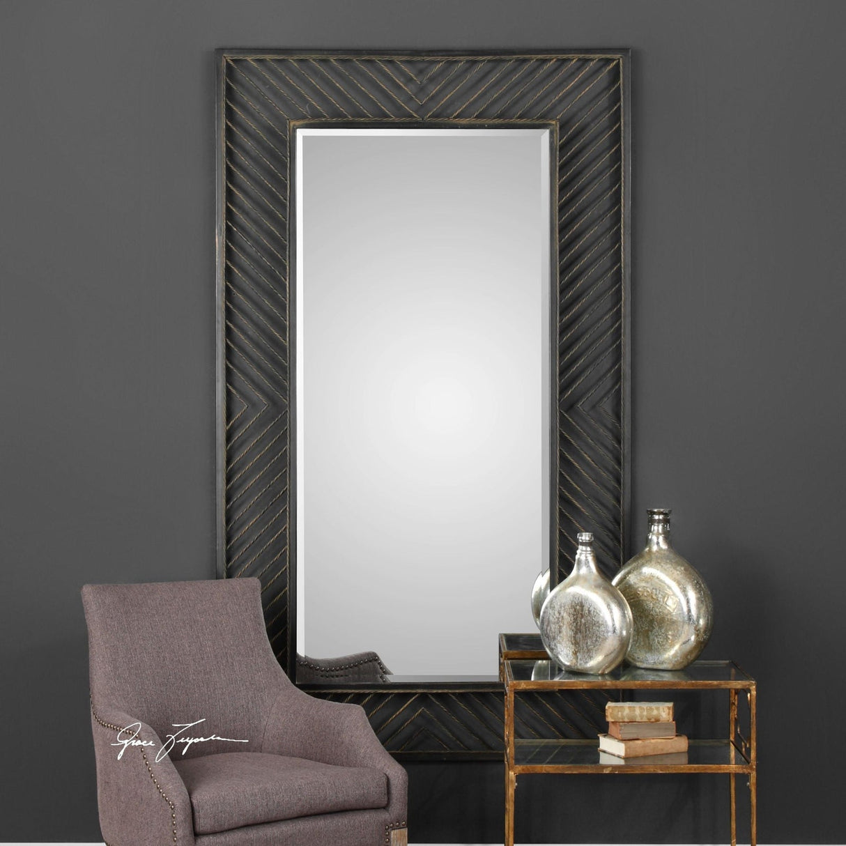 Uttermost Karel Chevron Mirror - Home Elegance USA