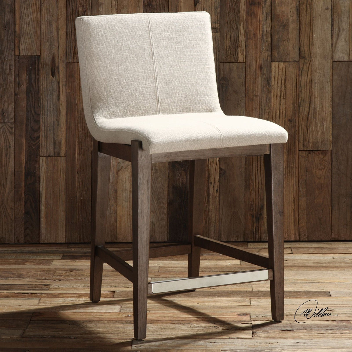 Uttermost Klemens Linen Counter Stool - Home Elegance USA