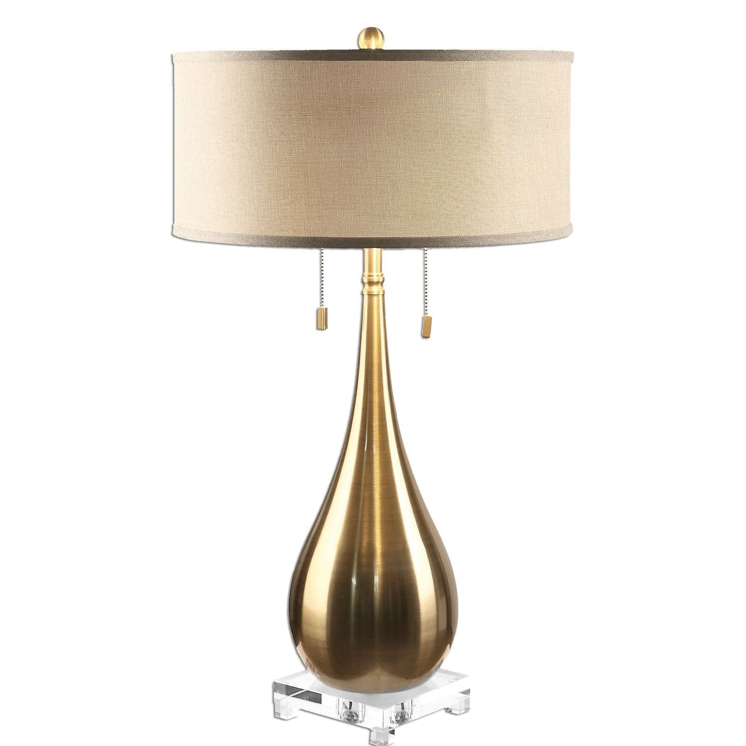 Uttermost Lagrima Brushed Brass Lamp - Home Elegance USA