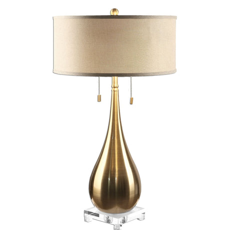 Uttermost Lagrima Brushed Brass Lamp - Home Elegance USA