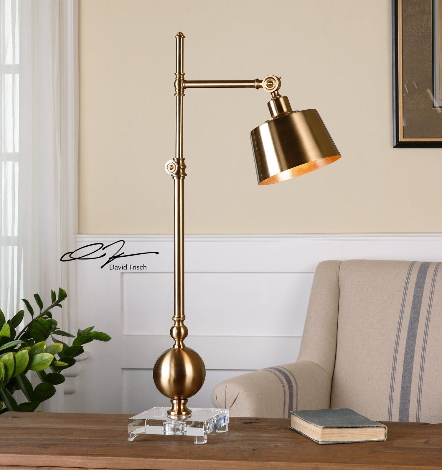 Uttermost Laton Brushed Brass Task Lamp - Home Elegance USA