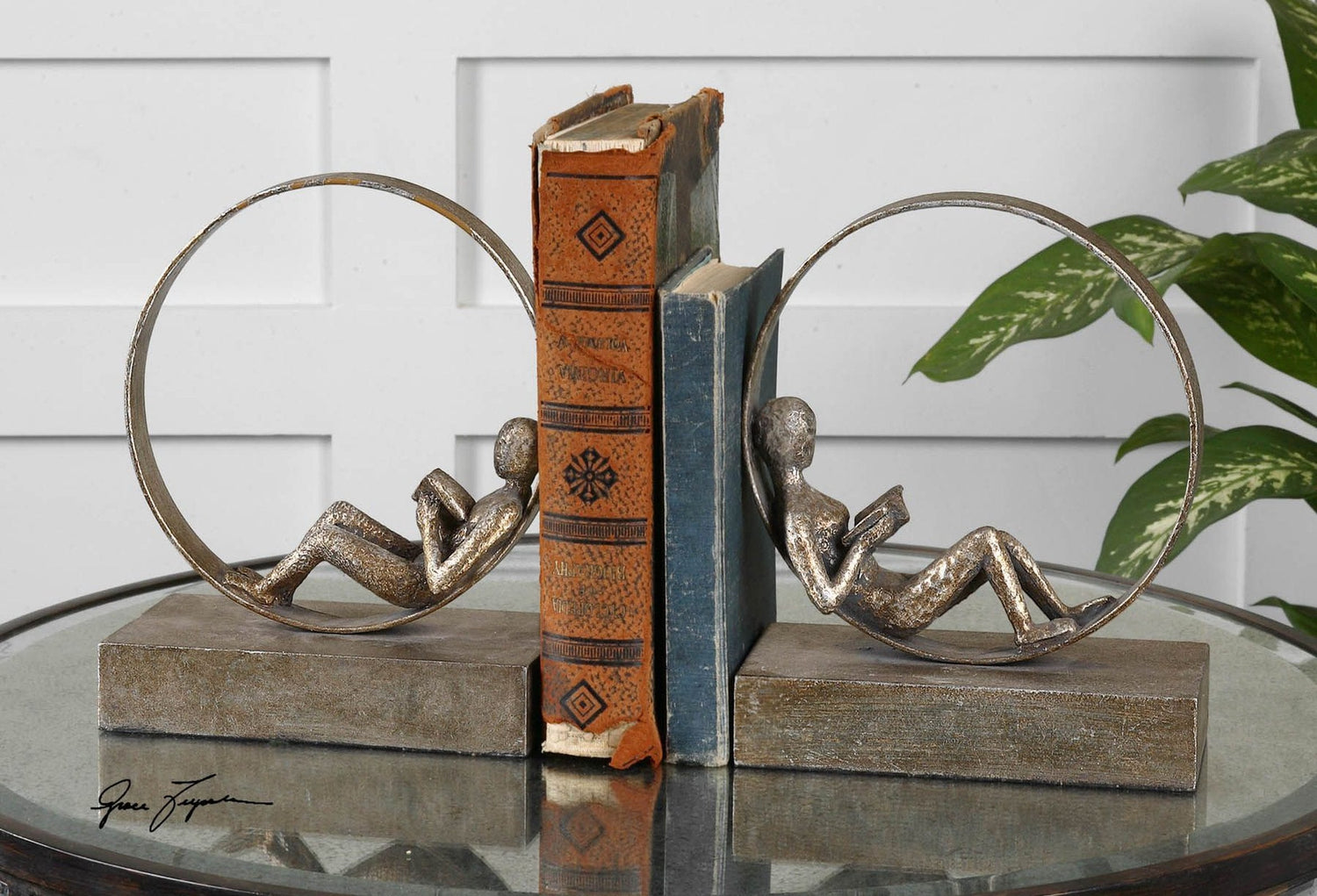 Uttermost Lounging Reader Antique Bookends - Set Of 2 - Home Elegance USA