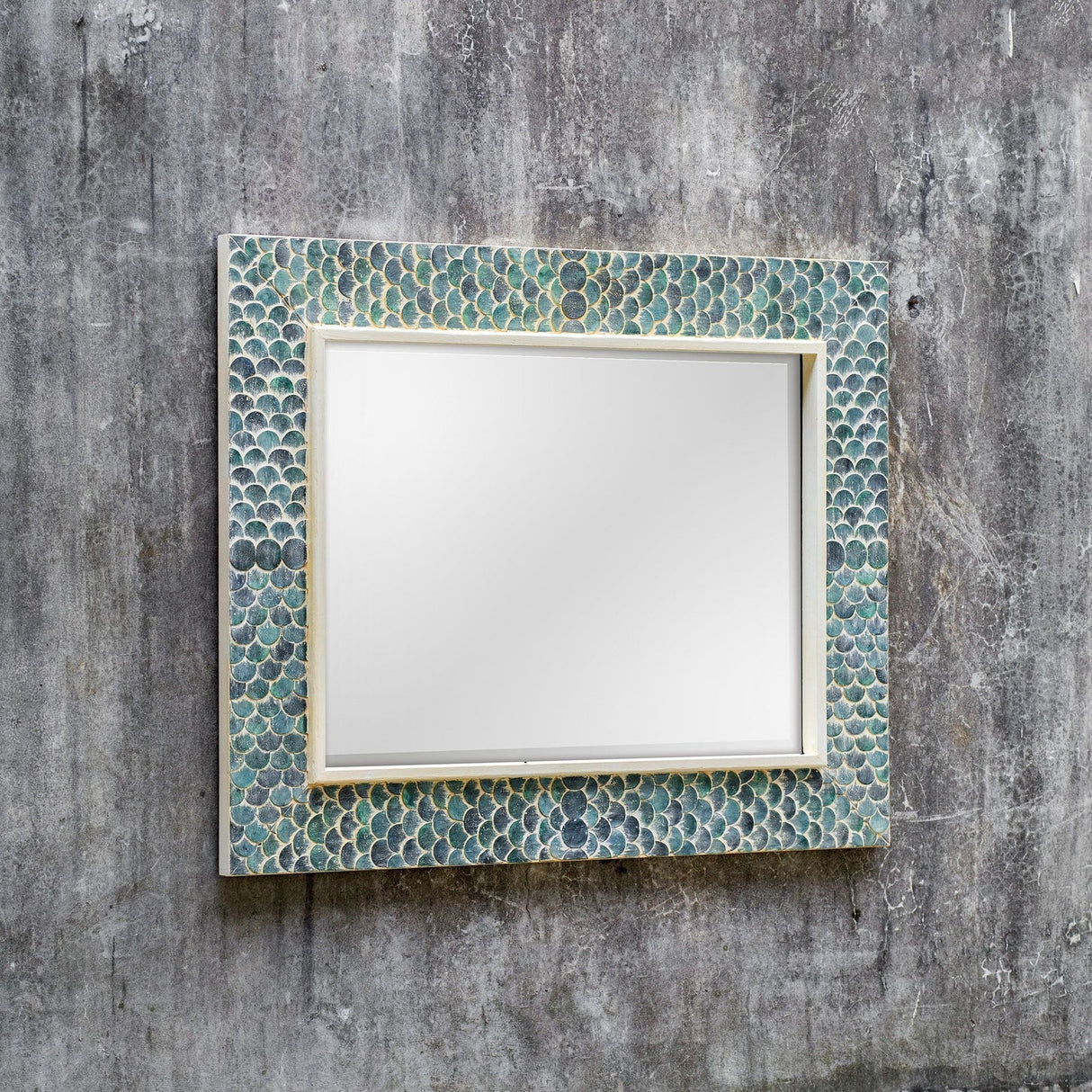 Uttermost Makaria Coastal Blue Mirror - Home Elegance USA