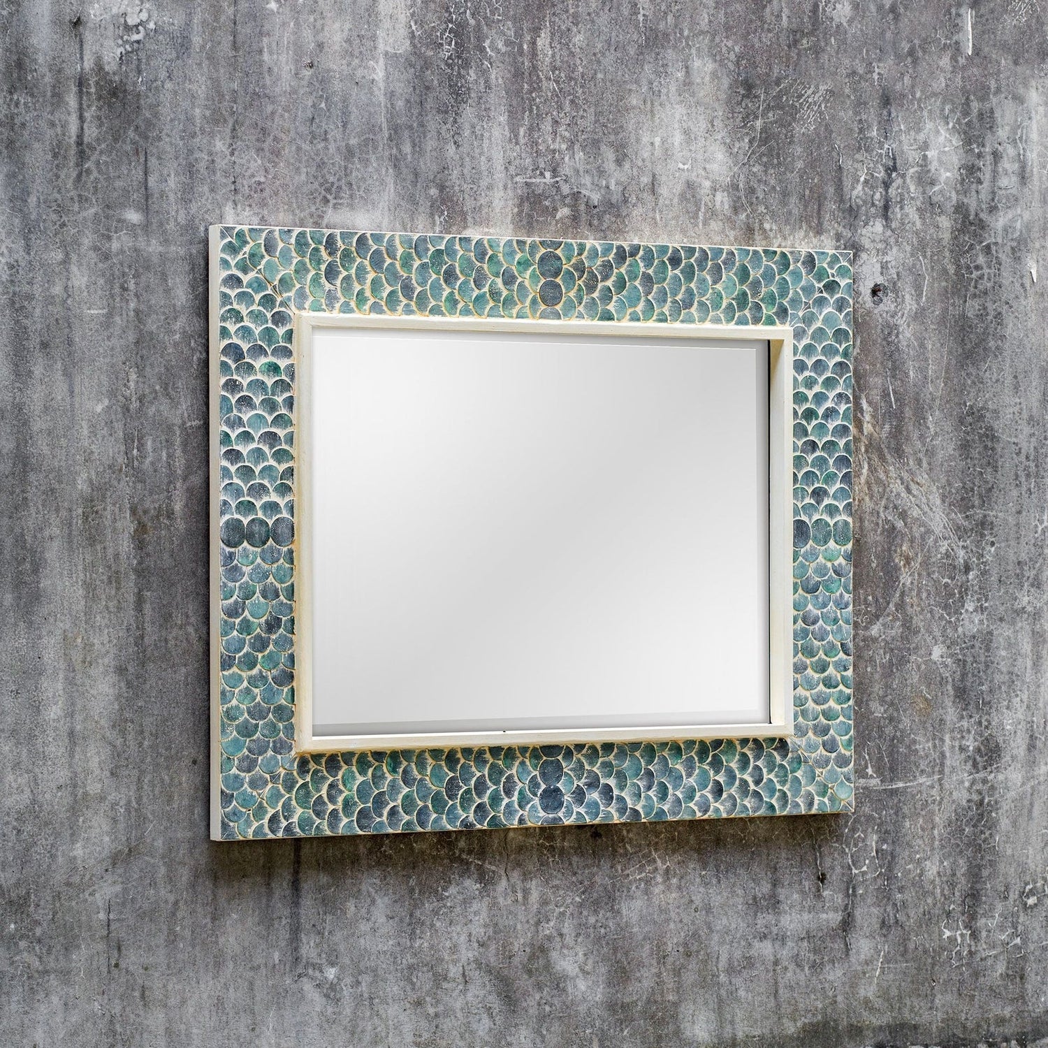 Uttermost Makaria Coastal Blue Mirror - Home Elegance USA