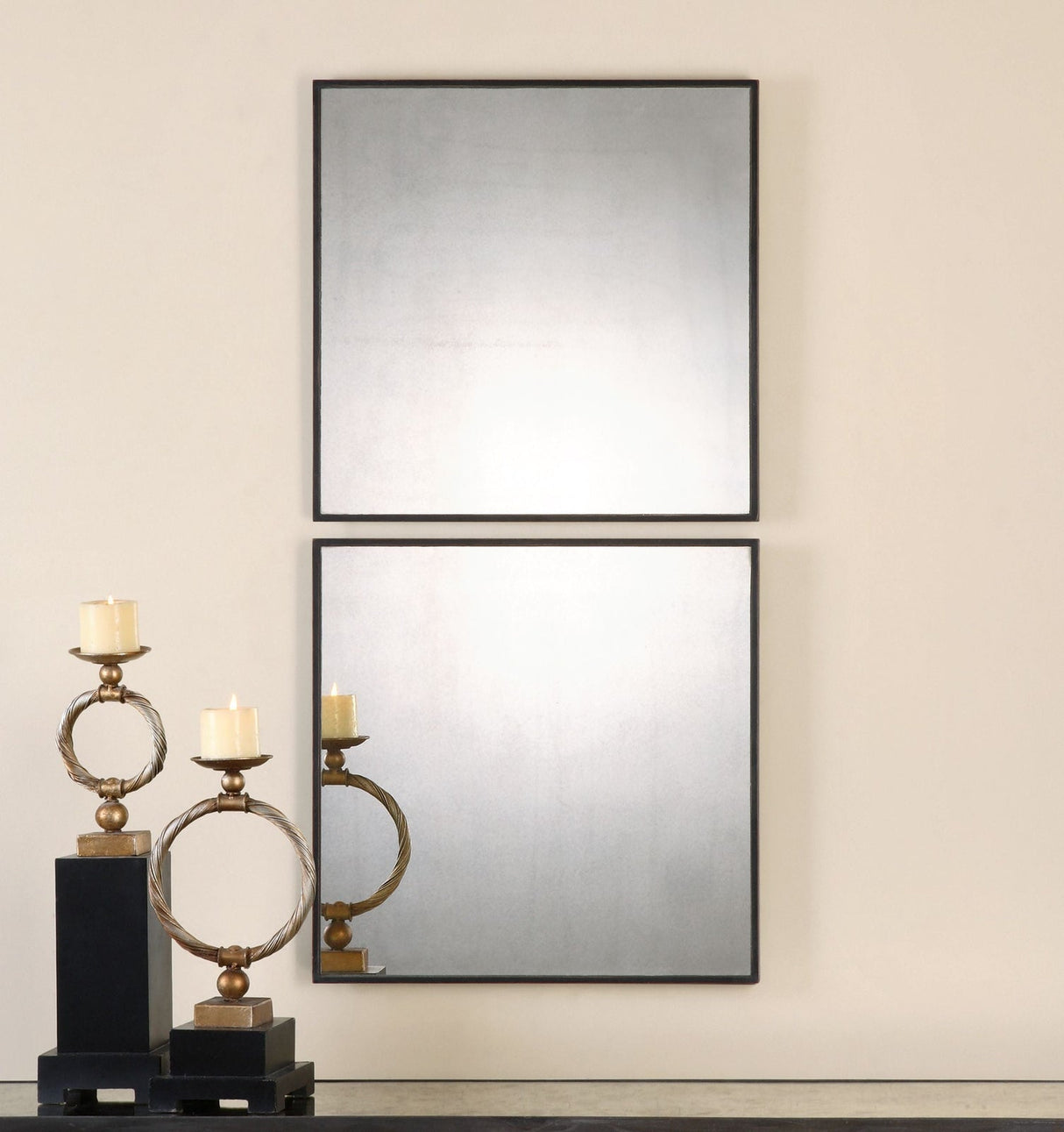 Uttermost Matty Antiqued Square Mirrors - Set Of 2 - Home Elegance USA
