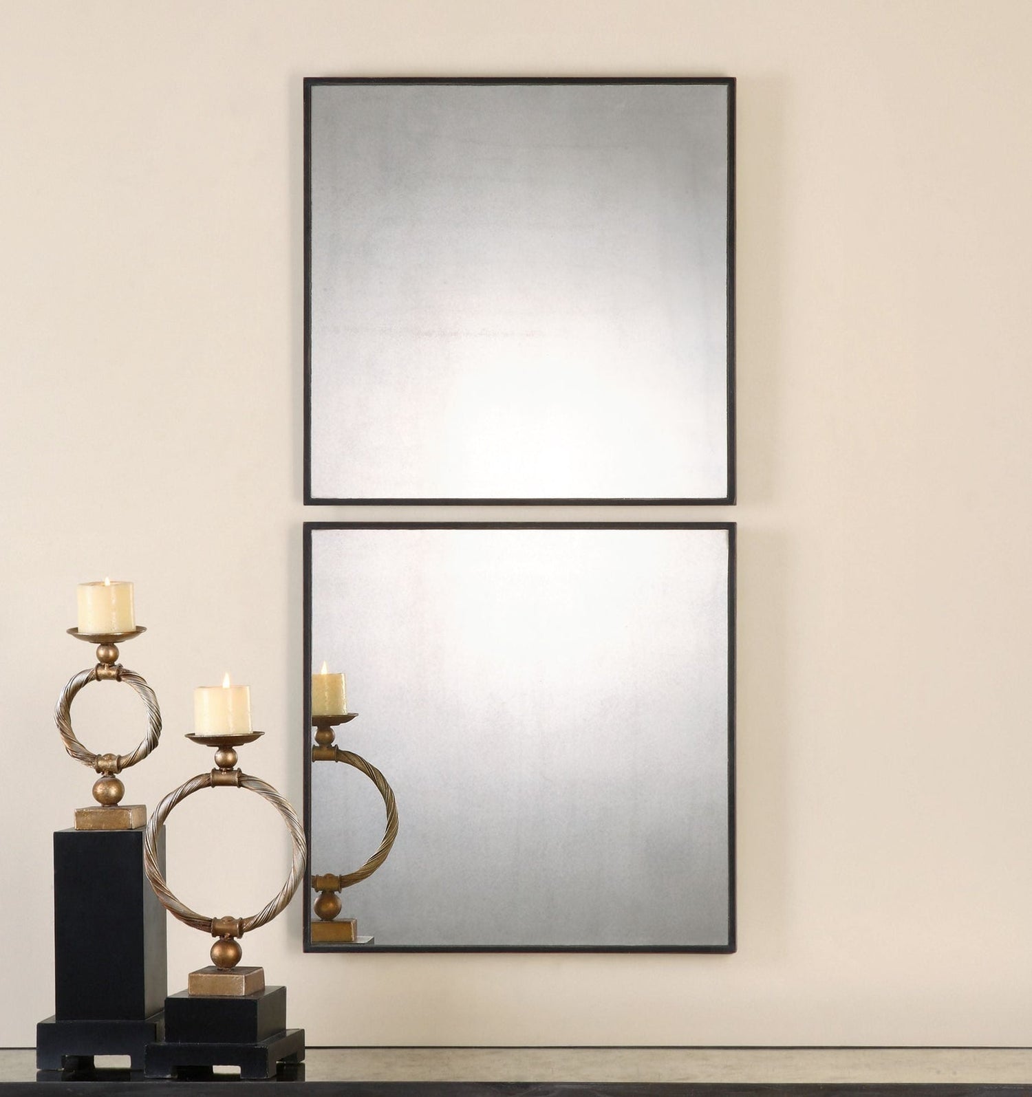 Uttermost Matty Antiqued Square Mirrors - Set Of 2 - Home Elegance USA
