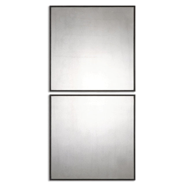 Uttermost Matty Antiqued Square Mirrors - Set Of 2 - Home Elegance USA
