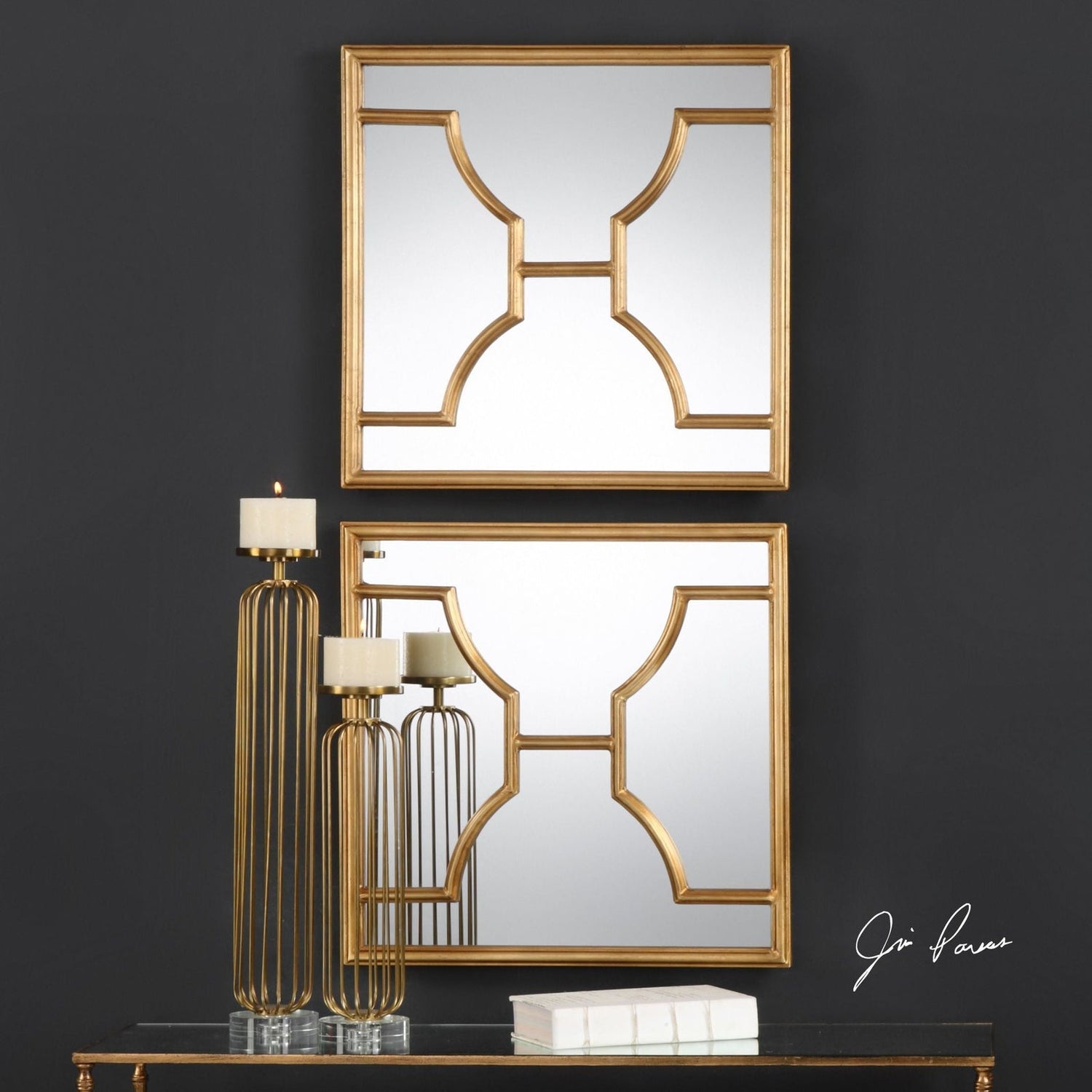 Uttermost Misa Gold Square Mirrors - Set Of 2 - Home Elegance USA