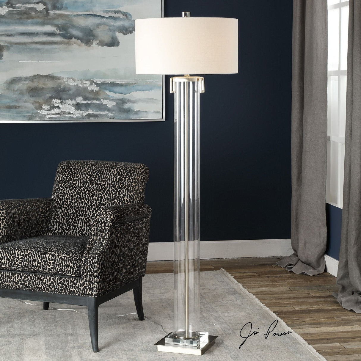 Uttermost Monette Tall Cylinder Floor Lamp - Home Elegance USA