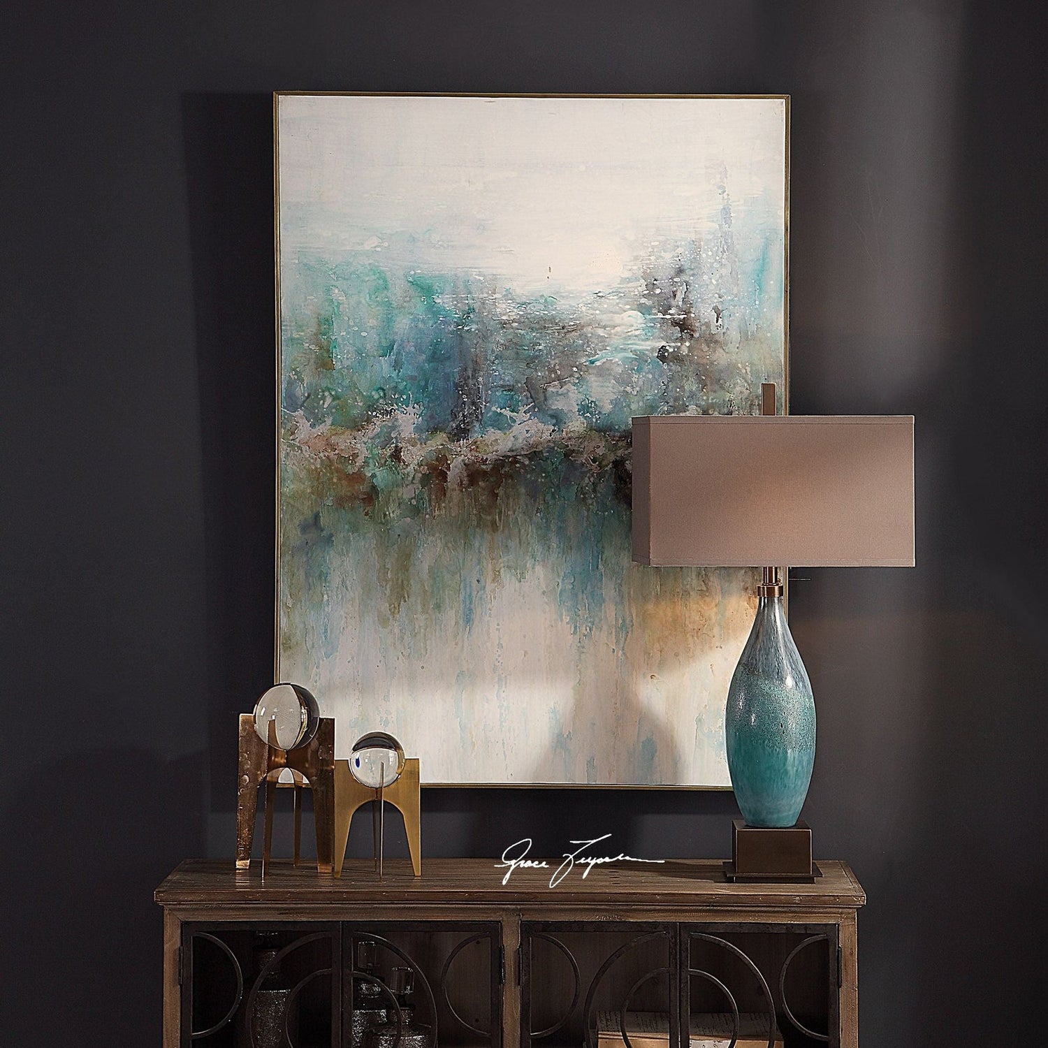 Uttermost Mountain Top Abstract Art - Home Elegance USA