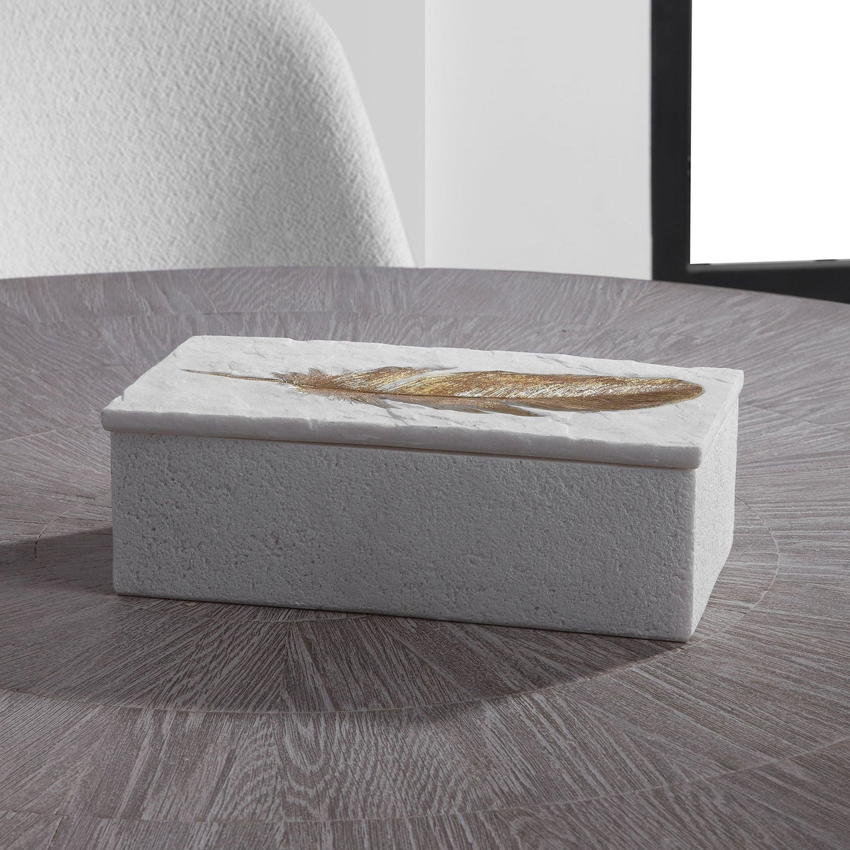 Uttermost Nephele White Stone Box - Home Elegance USA