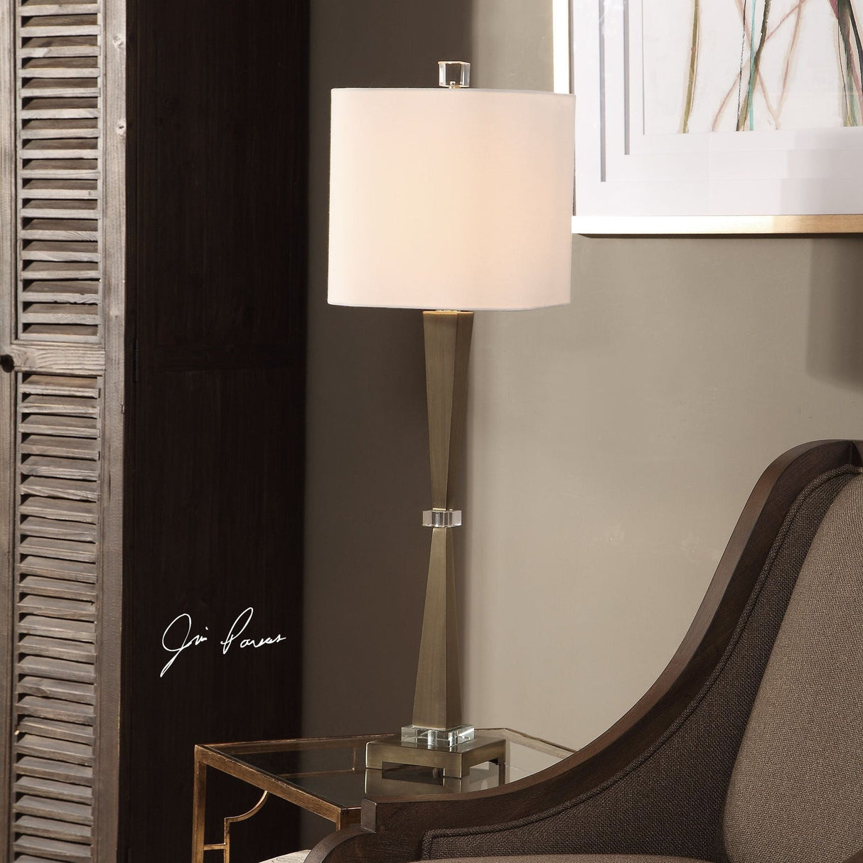 Uttermost Niccolai Antiqued Nickel Lamp - Home Elegance USA