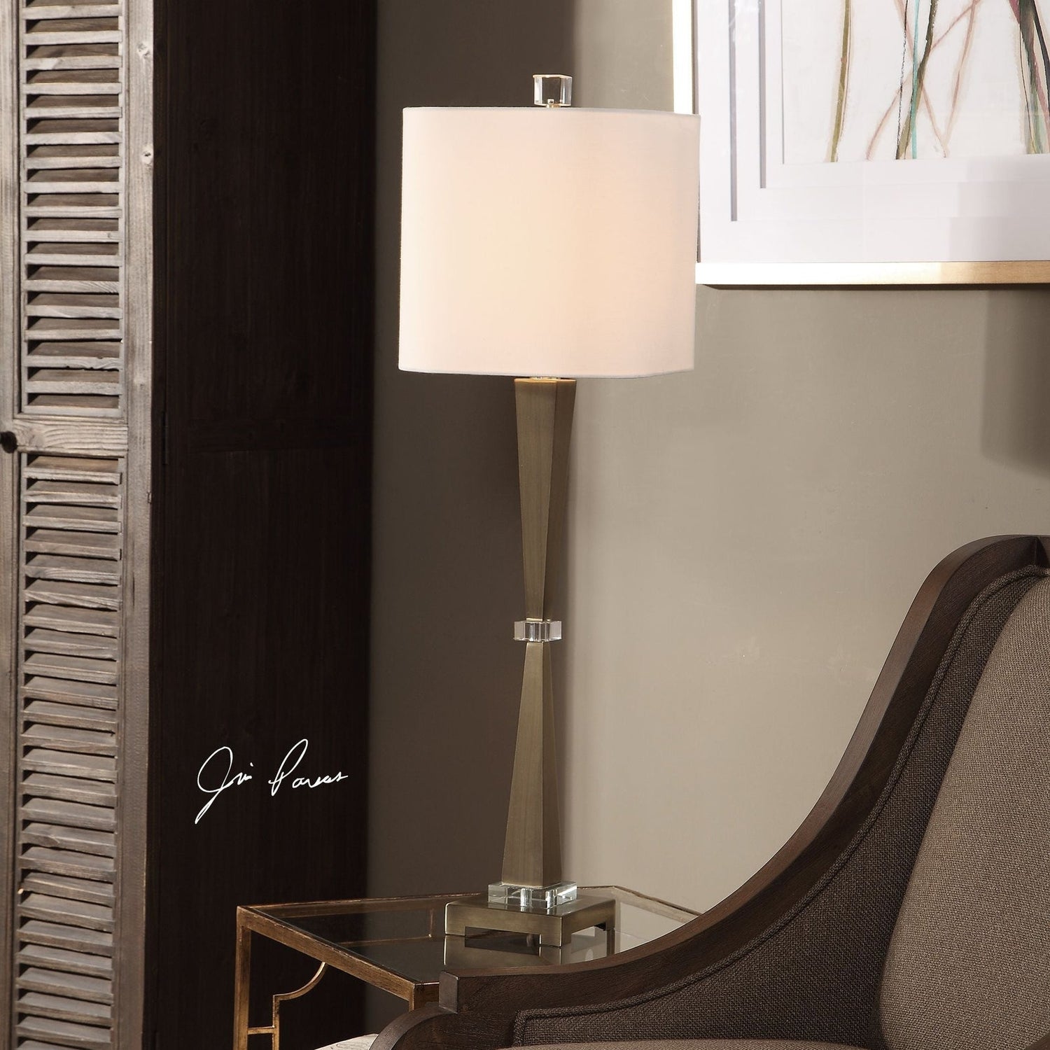 Uttermost Niccolai Antiqued Nickel Lamp - Home Elegance USA