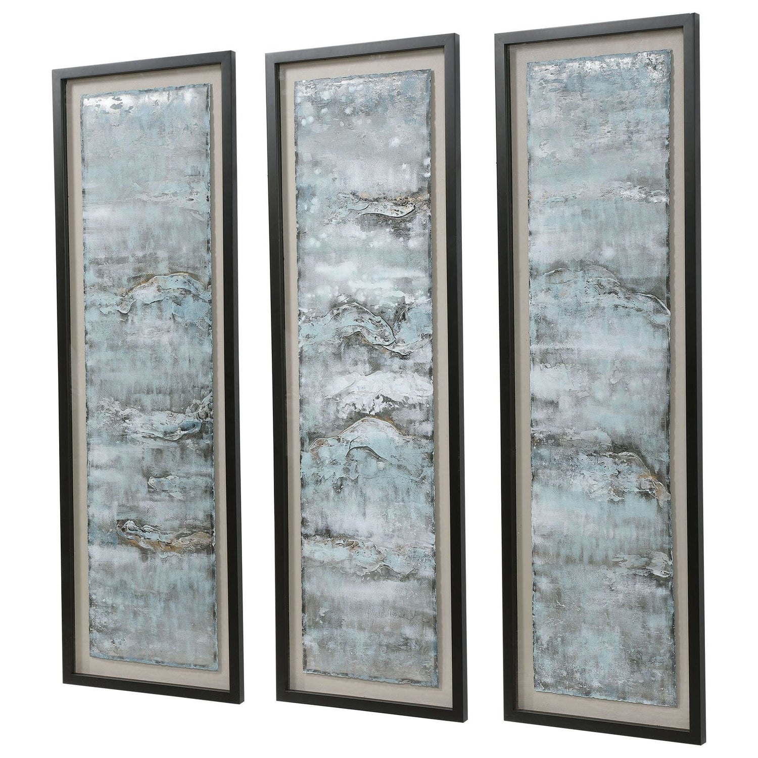 Uttermost Ocean Swell Painted Metal Art - Set Of 3, 3 Cartons - Home Elegance USA