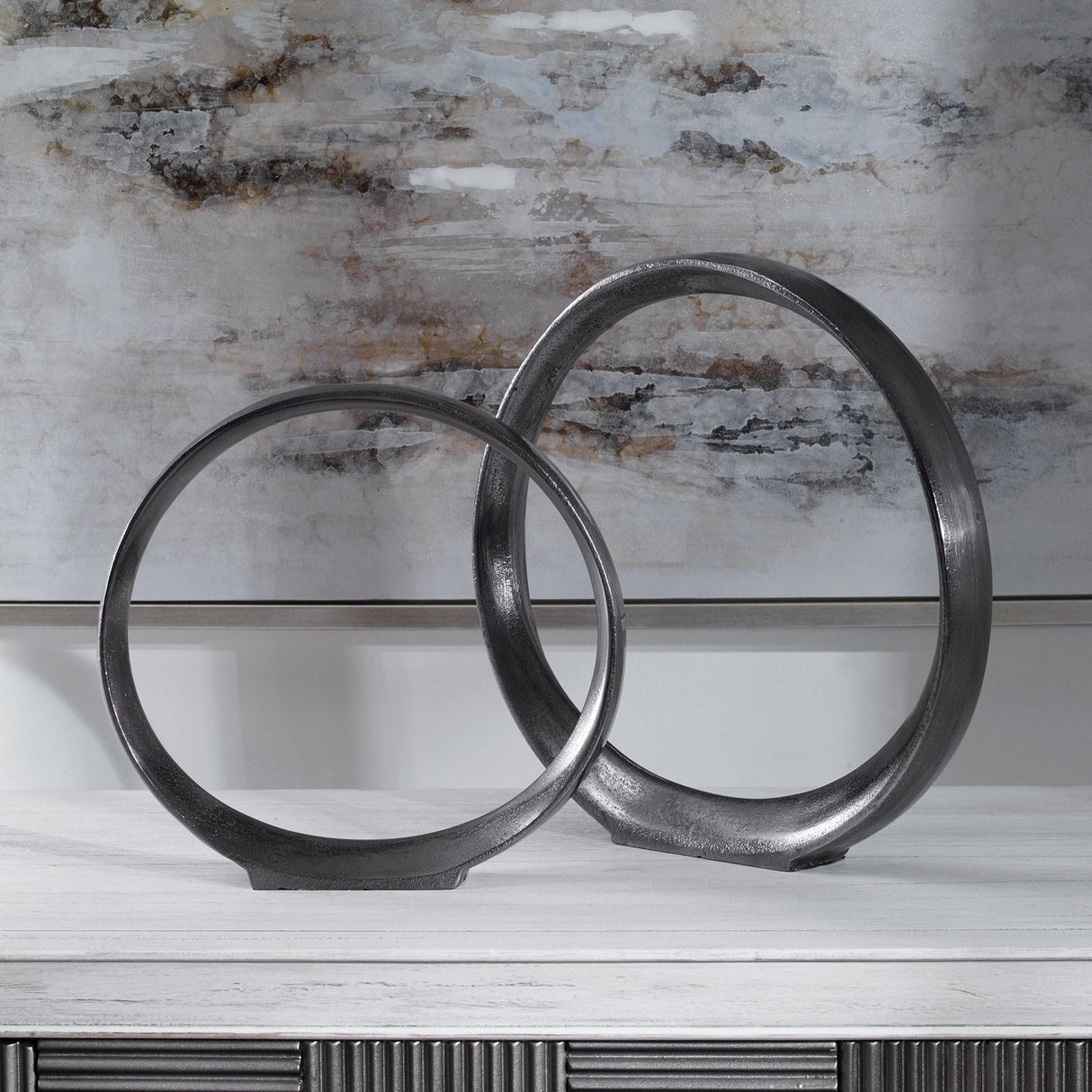 Uttermost Orbits Ring Sculptures - Set Of 2 - Home Elegance USA