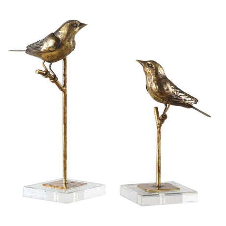 Uttermost Passerines Bird Sculptures - Set Of 2 - Home Elegance USA