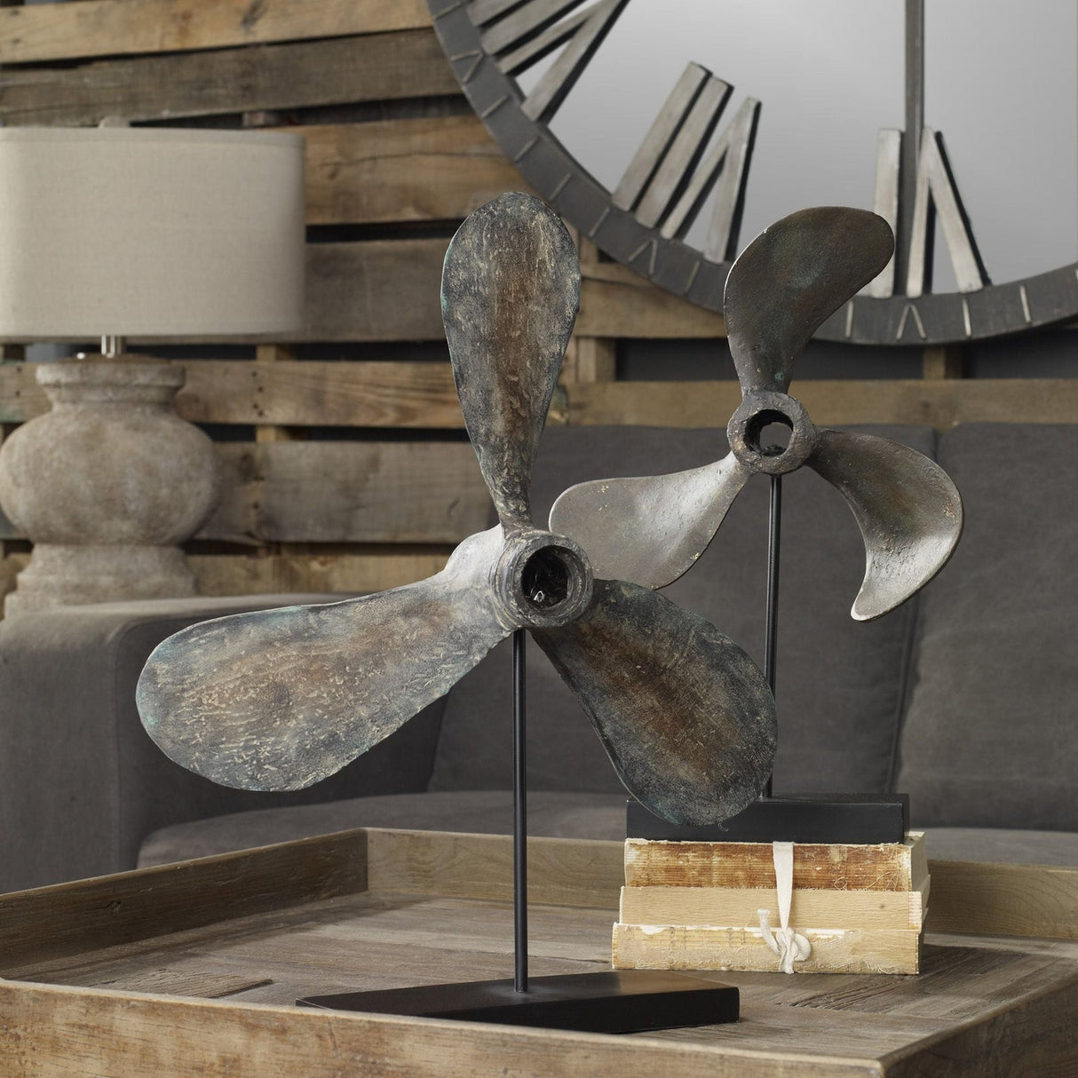 Uttermost Propellers Rust Sculptures - Set Of 2 - Home Elegance USA