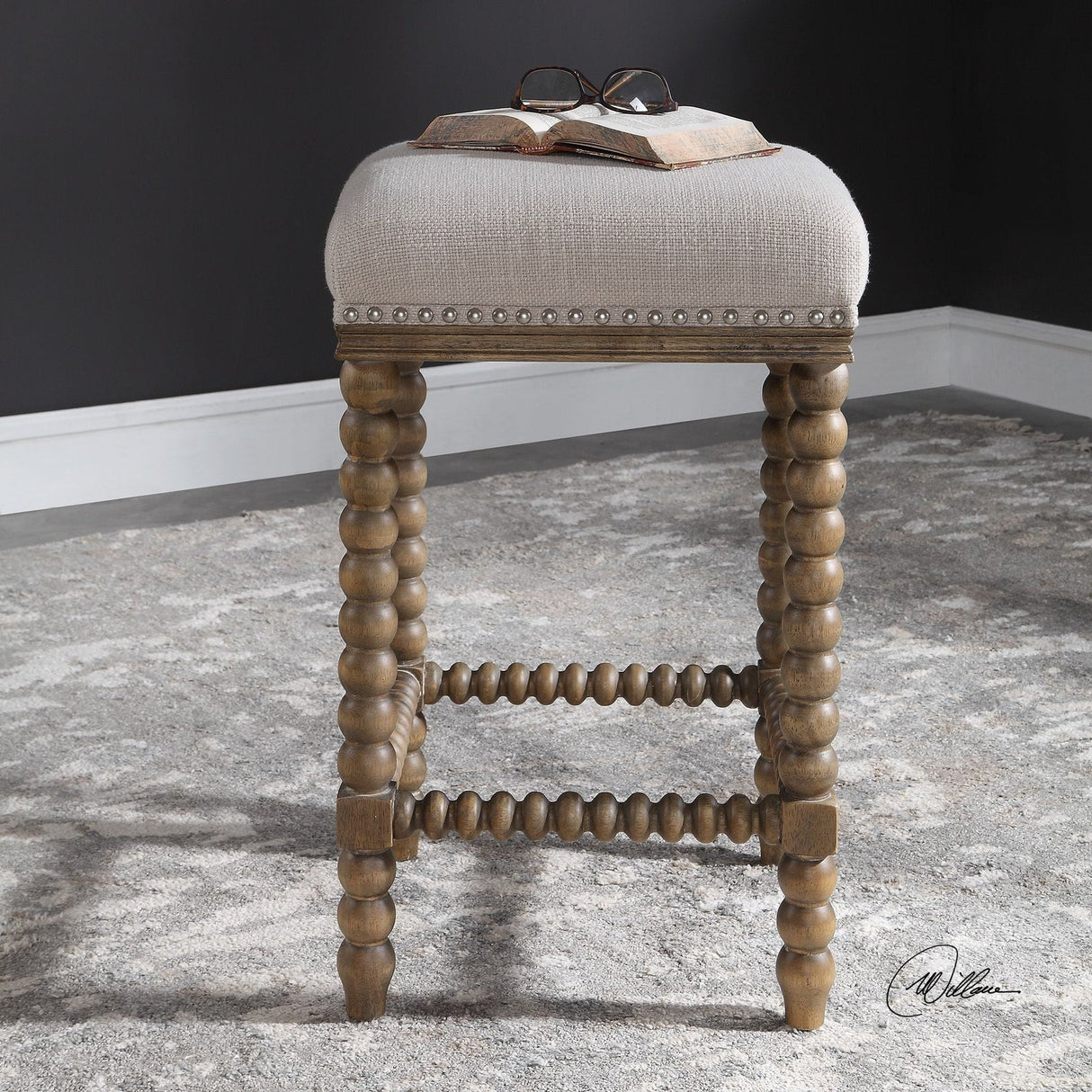 Uttermost Pryce Wooden Counter Stool - Home Elegance USA
