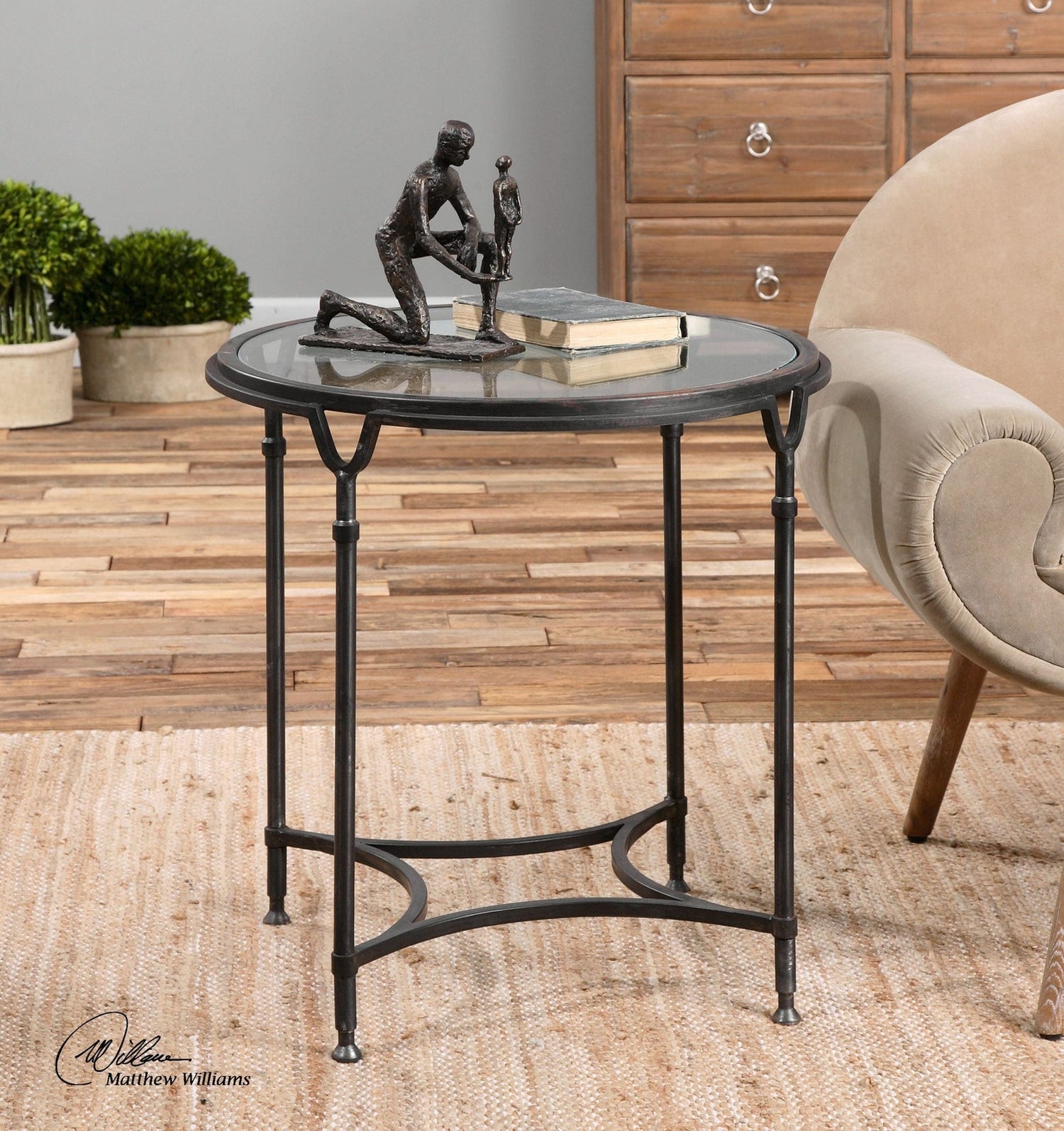 Uttermost Samson Glass Side Table - Home Elegance USA