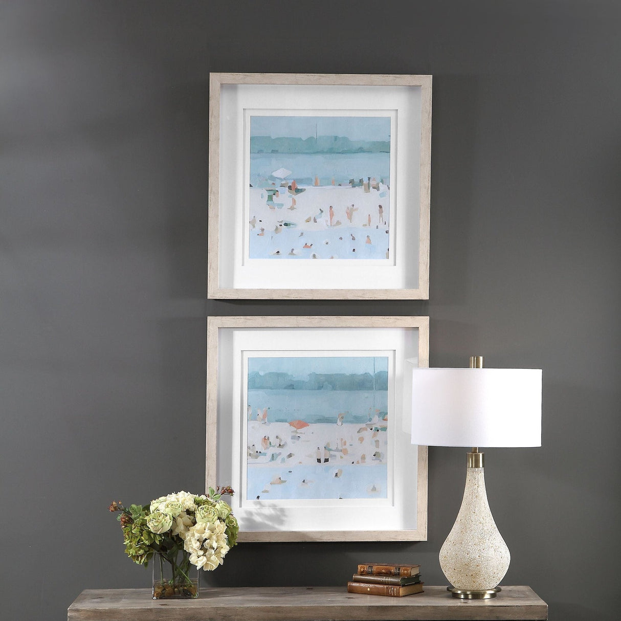 Uttermost Sea Glass Sandbar Framed Prints - Set Of 2 - Home Elegance USA