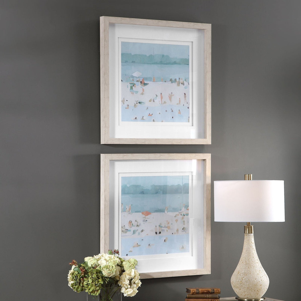 Uttermost Sea Glass Sandbar Framed Prints - Set Of 2 - Home Elegance USA