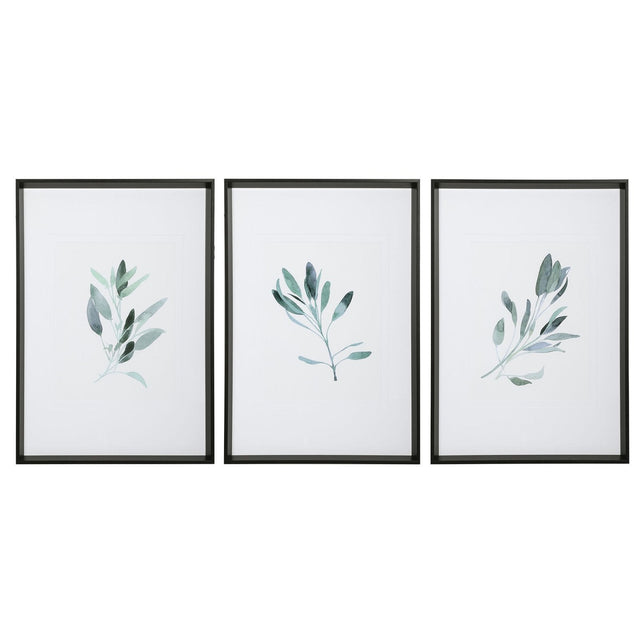 Uttermost Simple Sage Watercolor Prints - Set Of 3 - Home Elegance USA