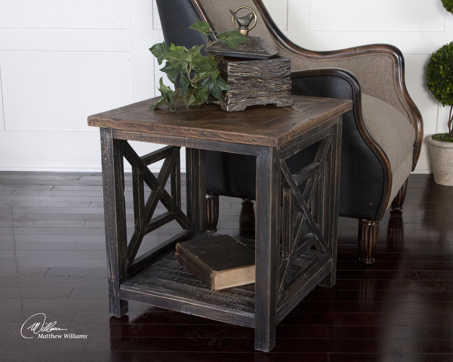 Uttermost Spiro Reclaimed Wood End Table - Home Elegance USA