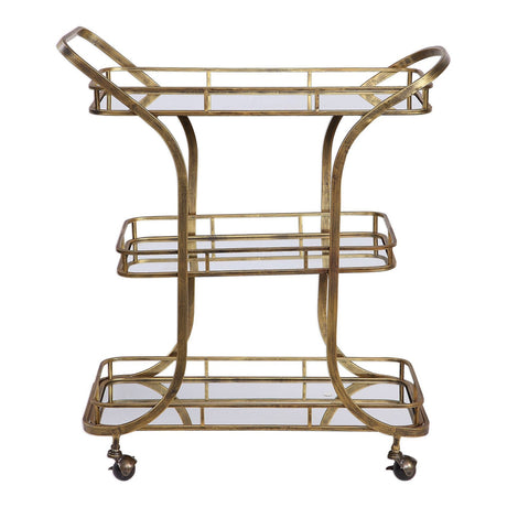 Uttermost Stassi Gold Serving Cart - Home Elegance USA