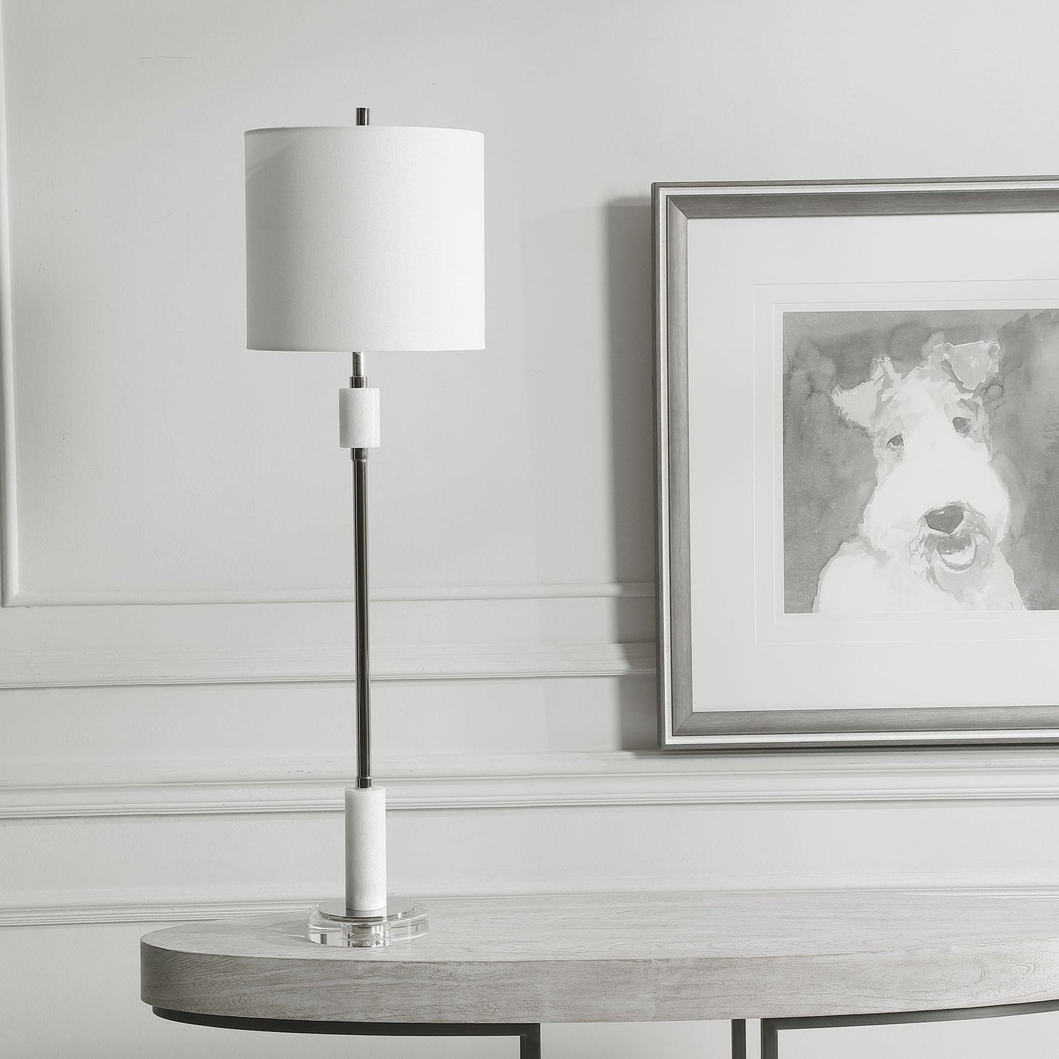 Uttermost Sussex Nickel Buffet Lamp - Home Elegance USA