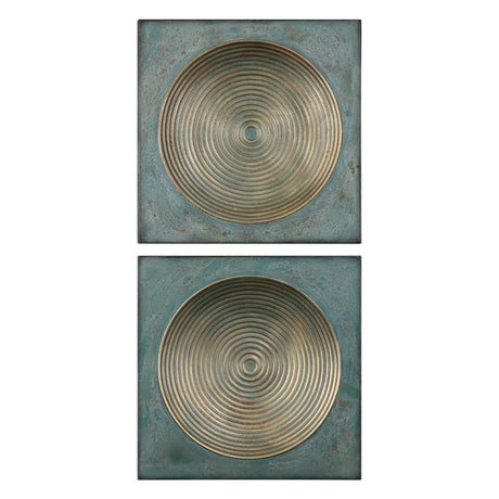 Uttermost Sybil Antique Gold Squares - Set Of 2 - Home Elegance USA