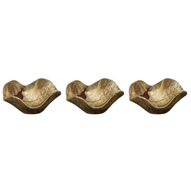 Uttermost Tamarine Wood Wall Art - Set Of 3 - Home Elegance USA