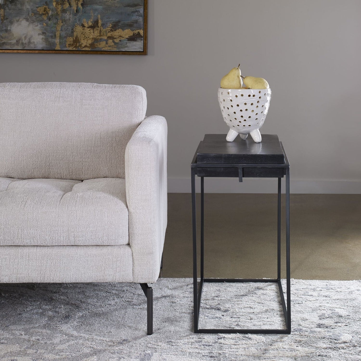 Uttermost Telone Modern Black Side Table - Home Elegance USA
