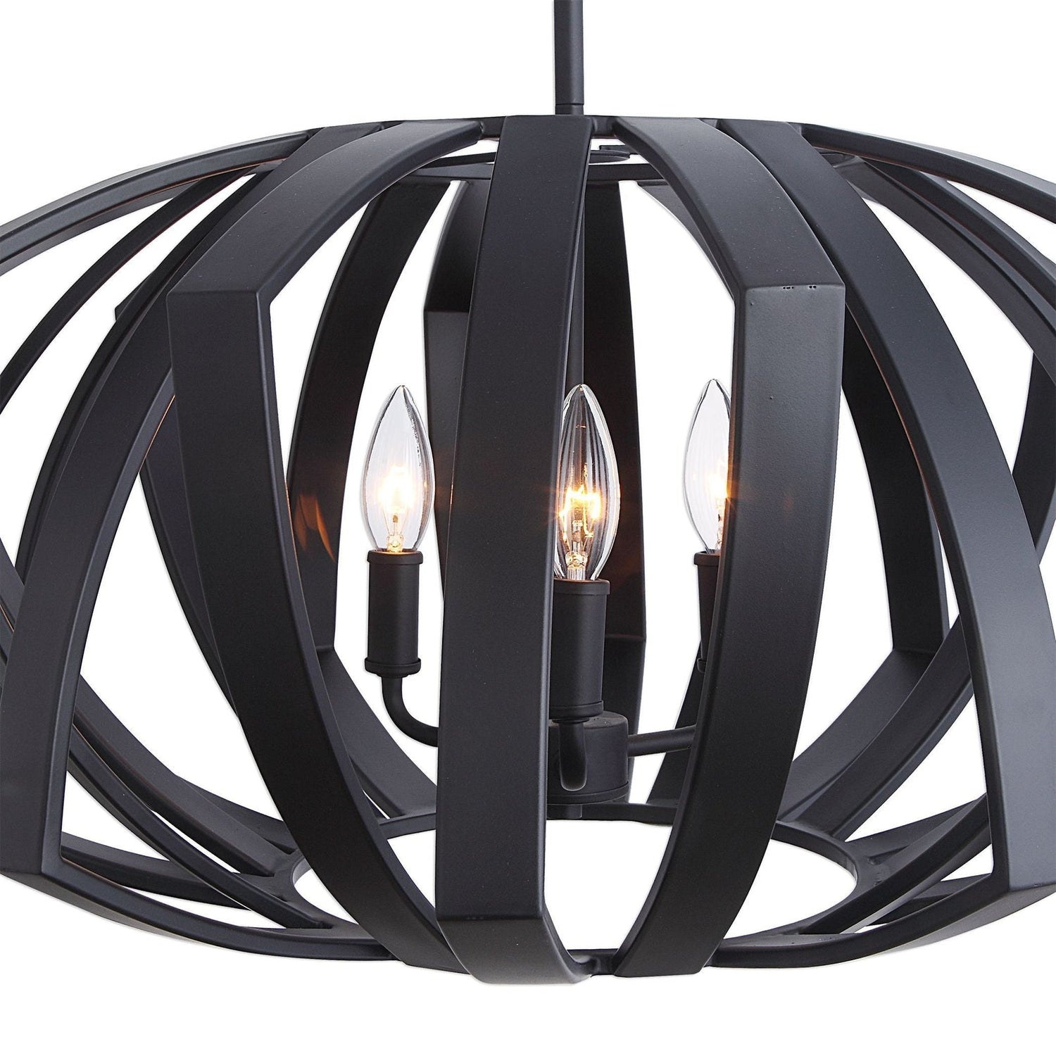 Uttermost Thales Black Geometric 3 Light Pendant - Home Elegance USA