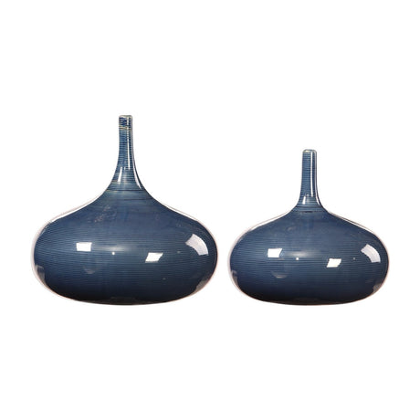 Uttermost Zayan Blue Vases - Set Of 2 - Home Elegance USA