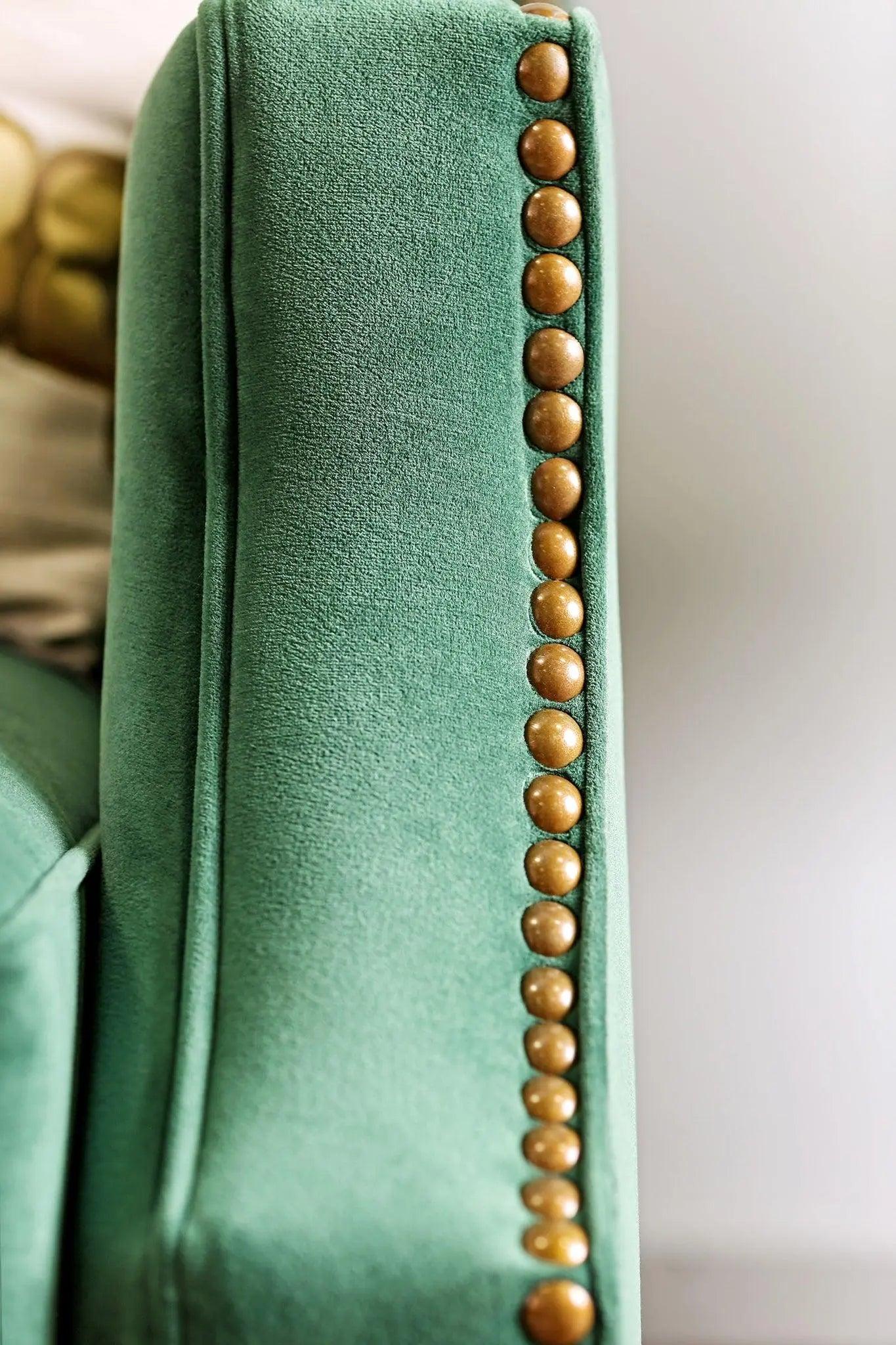 Verdante Transitional Sofa and Loveseat in Emerald Green Microfiber Finish by Furniture of America Furniture of America