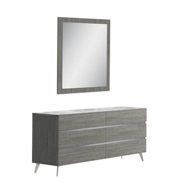 J&M Furniture - Victoria Dresser With Mirror In Melamine And Grey - 18699-Dm