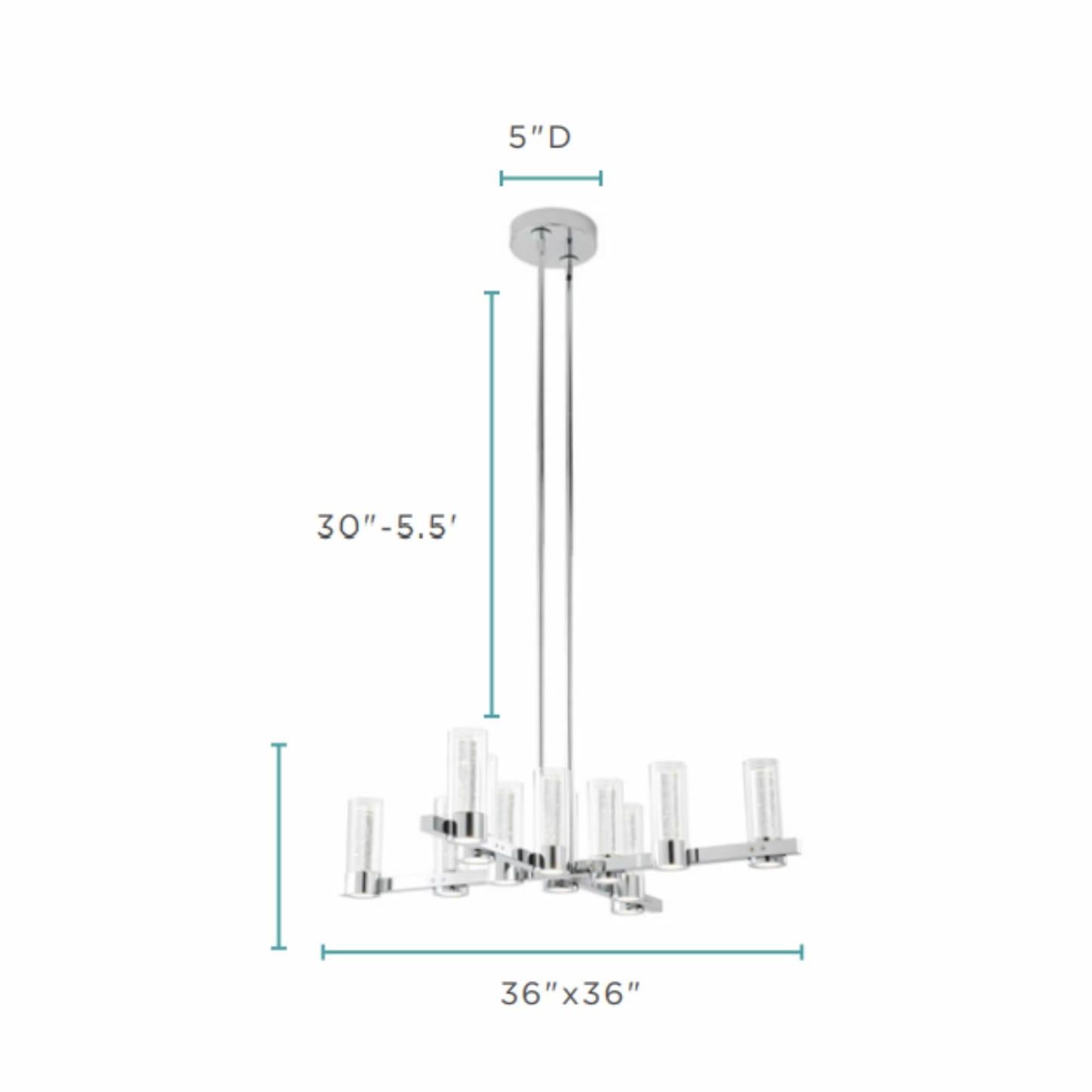 Victory 12 Light Chandelier //  Chrome - Home Elegance USA