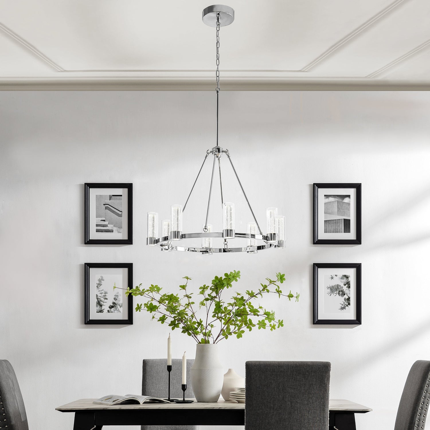 Victory 8 Light Chandelier //  Chrome - Home Elegance USA