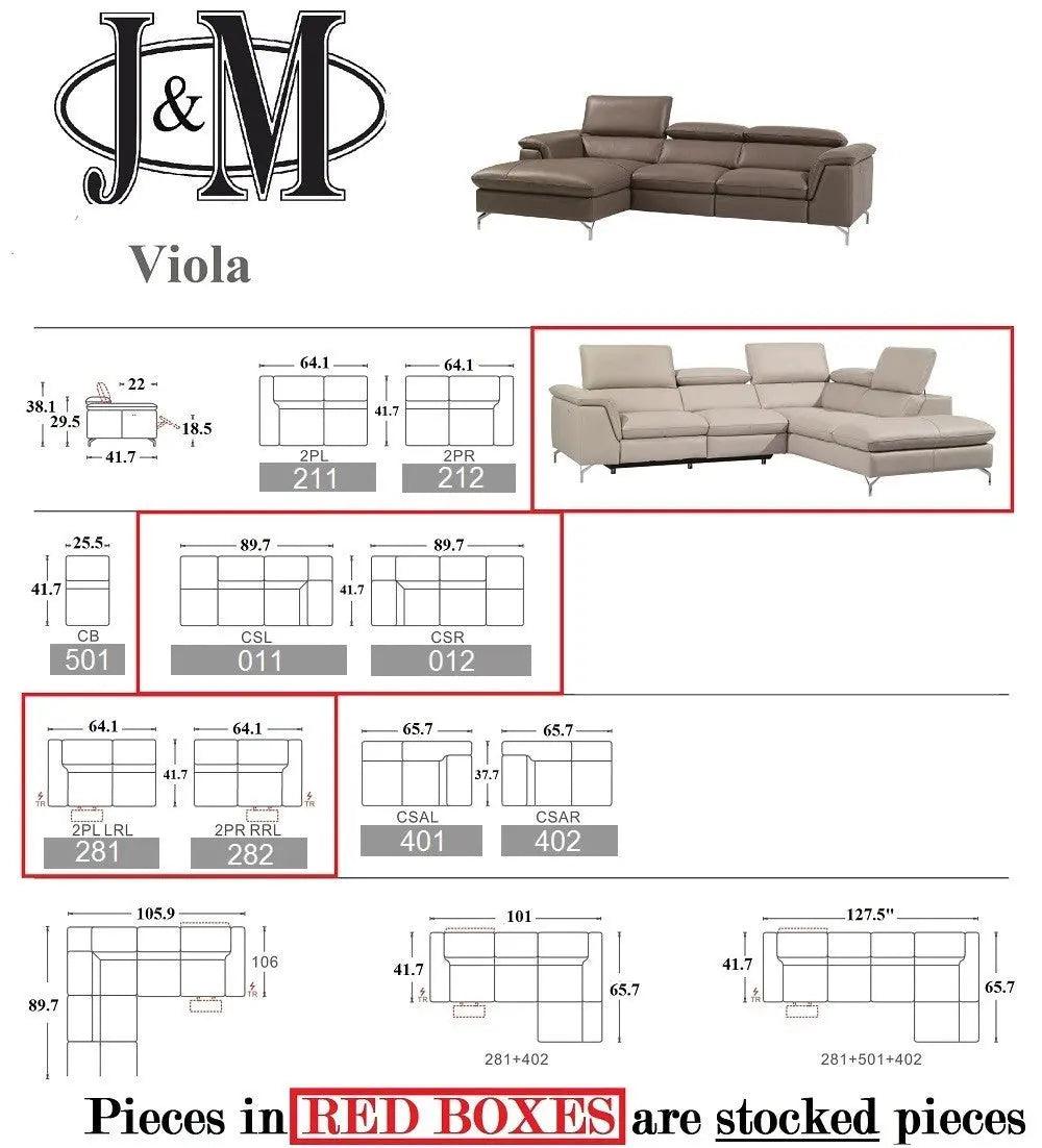 Viola Premium Leather Sectional by J&M Furniture J&M Furniture
