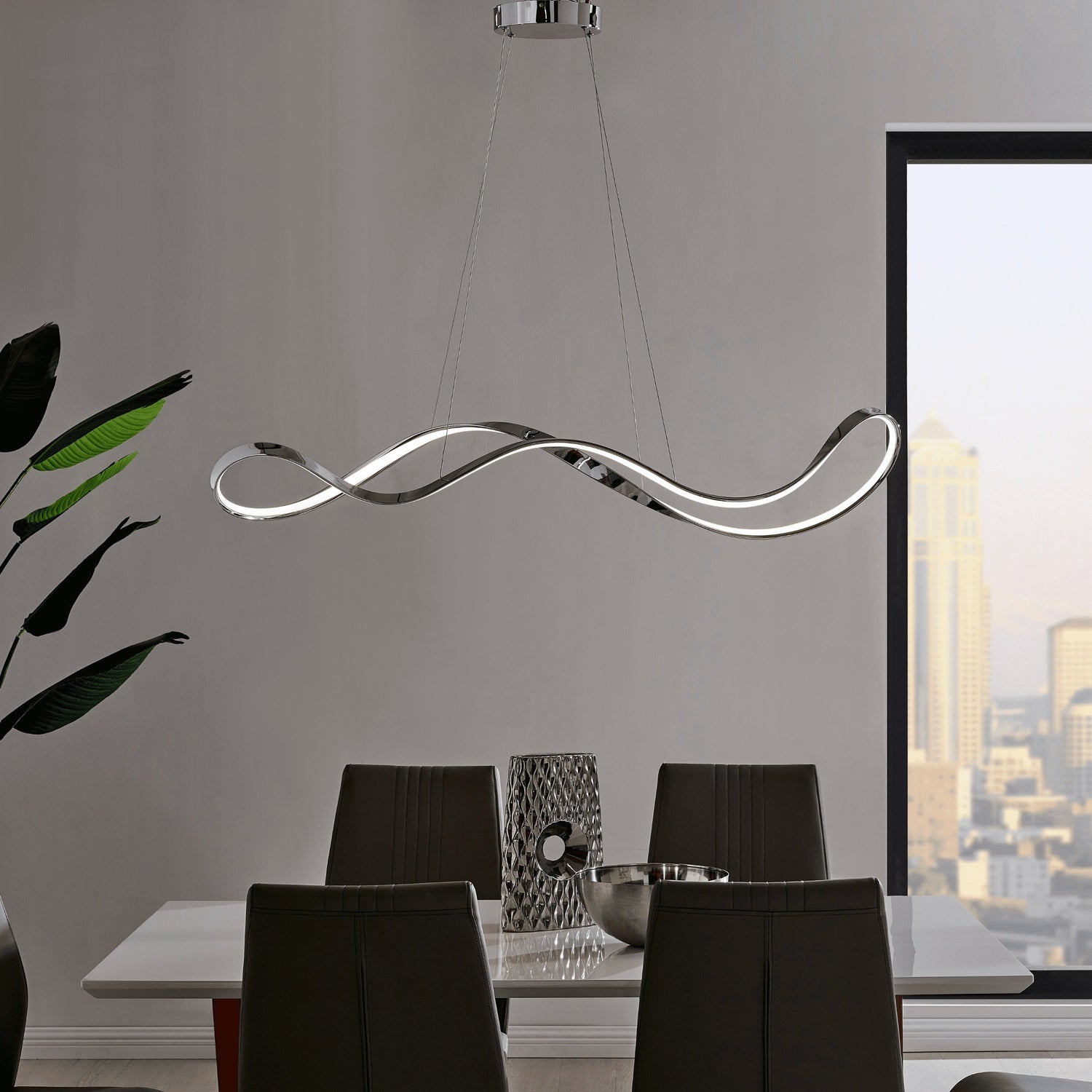 Xiamen LED Adjustable Chandelier // Chrome - Home Elegance USA